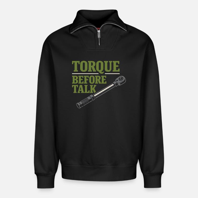 Traktormechaniker Dieselreparatur Tech - Relaxed Unisex Organic Half Zip Sweatshirt – von SPREAD - Schwarz