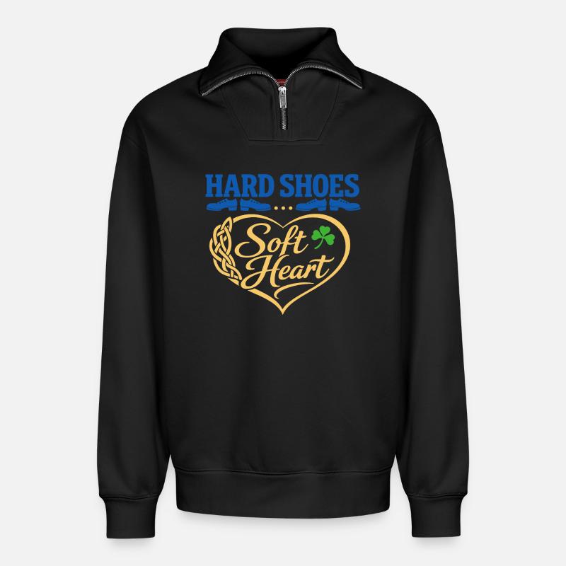 Irischer Tanz Step-dancing Celtic Fan - Relaxed Unisex Organic Half Zip Sweatshirt – von SPREAD - Schwarz
