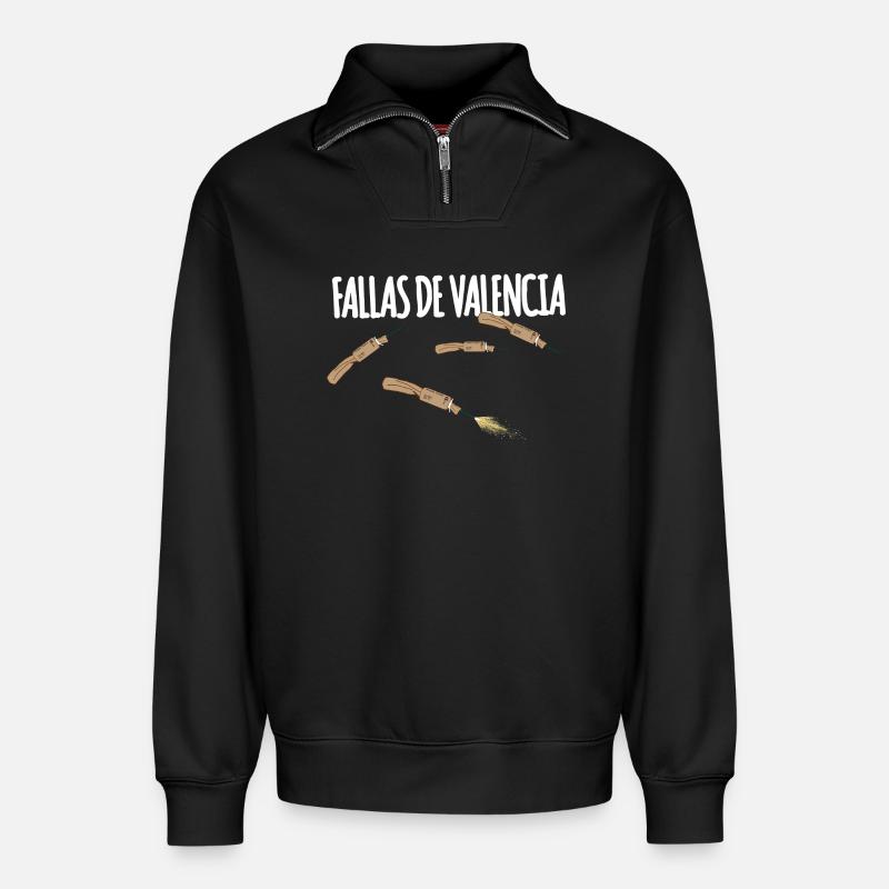 Fallas De Valencia Trueno - Relaxed Unisex Organic Half Zip Sweatshirt – von SPREAD - Schwarz
