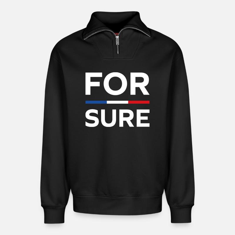 macron Ganz sicher - Relaxed Unisex Organic Half Zip Sweatshirt – von SPREAD - Schwarz