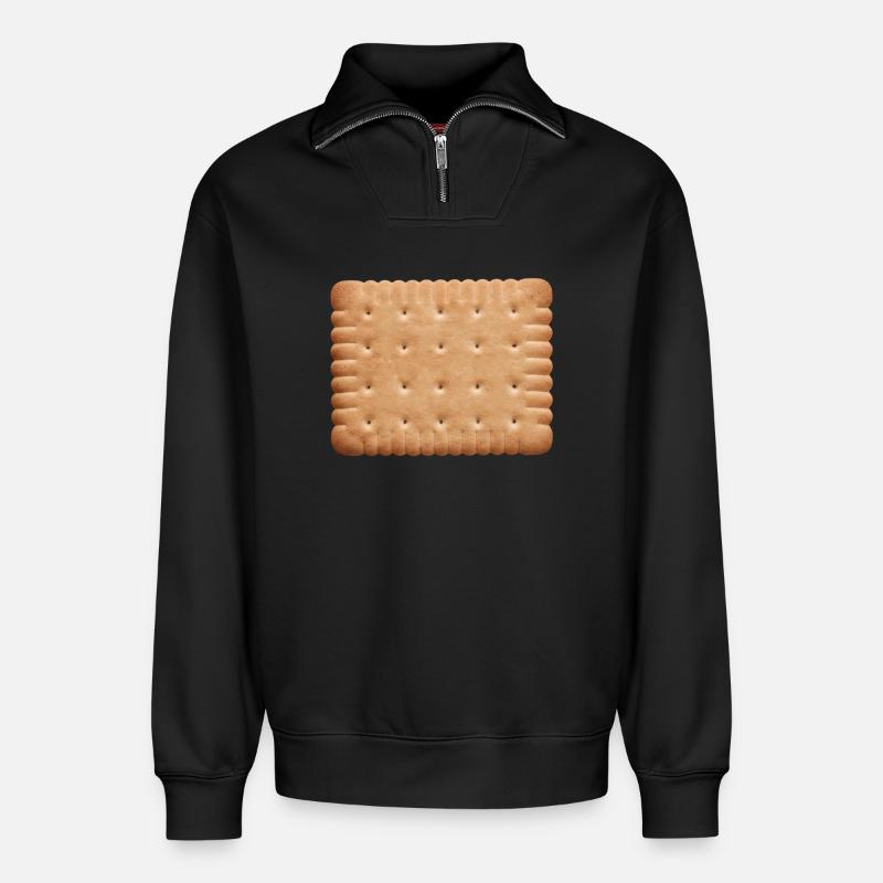 Sablé - Sweat unisexe décontracté en coton biologique à demi-zip – de SPREAD - noir