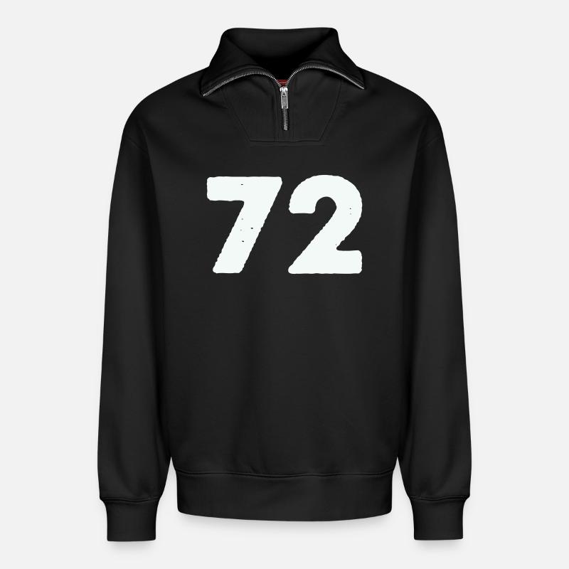 72 - Sweat unisexe décontracté en coton biologique à demi-zip – de SPREAD - noir