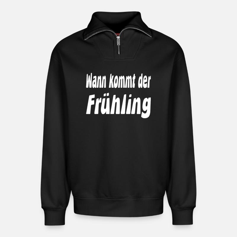 Spring - Relaxed Unisex Organic Half Zip Sweatshirt – by SPREAD - black