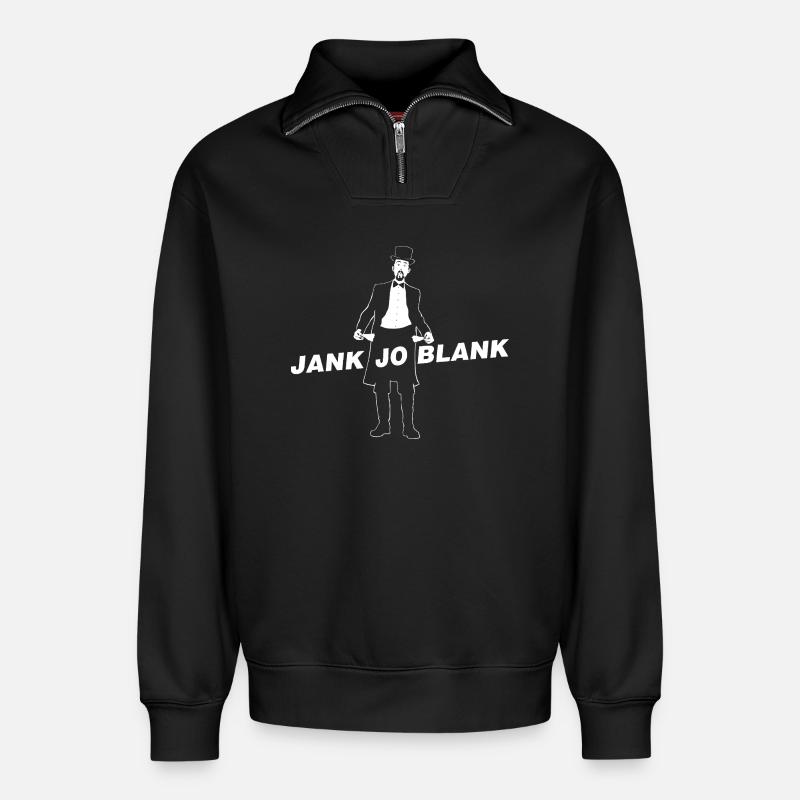JANK JO BLANK - Relaxed Unisex Organic Half Zip Sweatshirt – von SPREAD - Schwarz