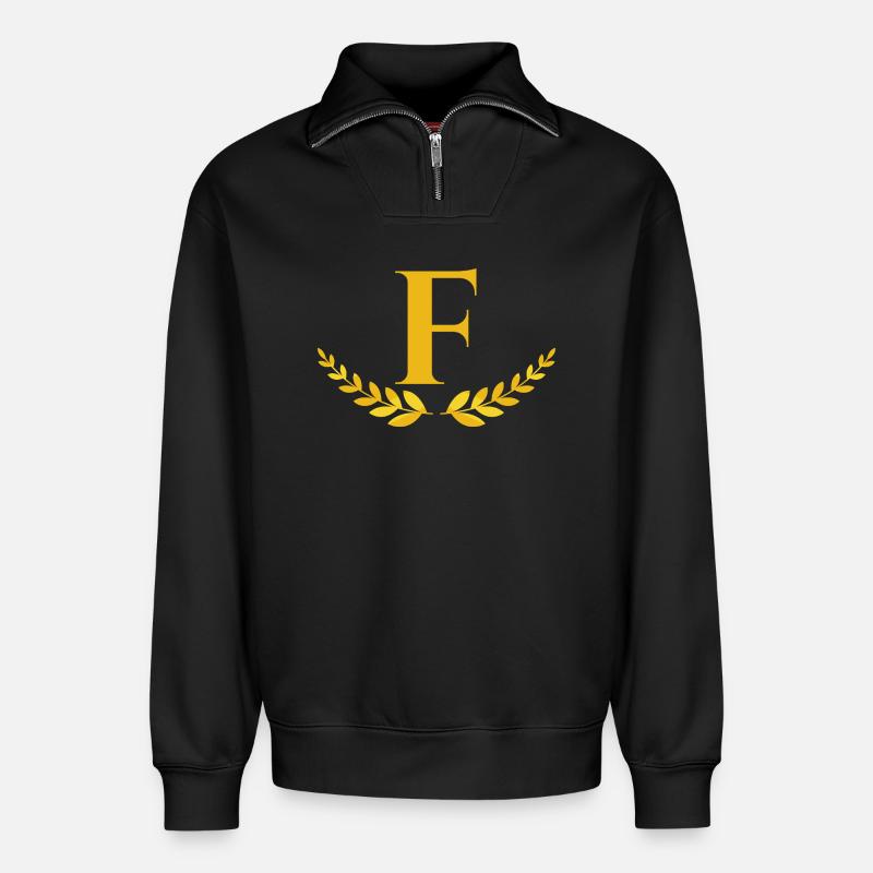 F - Relaxed Unisex Organic Half Zip Sweatshirt – von SPREAD - Schwarz
