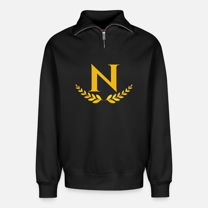 N - Relaxed Unisex Organic Half Zip Sweatshirt – von SPREAD - Schwarz