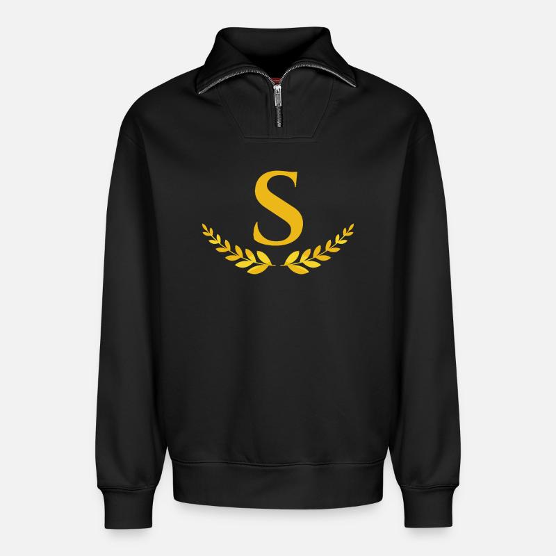 S - Relaxed Unisex Organic Half Zip Sweatshirt – von SPREAD - Schwarz