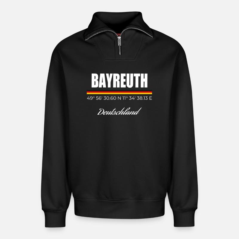 Bayreuth - Relaxed Unisex Organic Half Zip Sweatshirt – von SPREAD - Schwarz