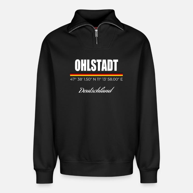 Ohlstadt - Relaxed Unisex Organic Half Zip Sweatshirt – von SPREAD - Schwarz