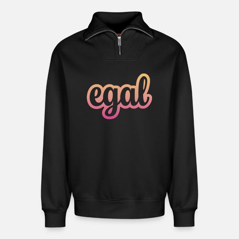 tout de même - Sweat unisexe décontracté en coton biologique à demi-zip – de SPREAD - noir