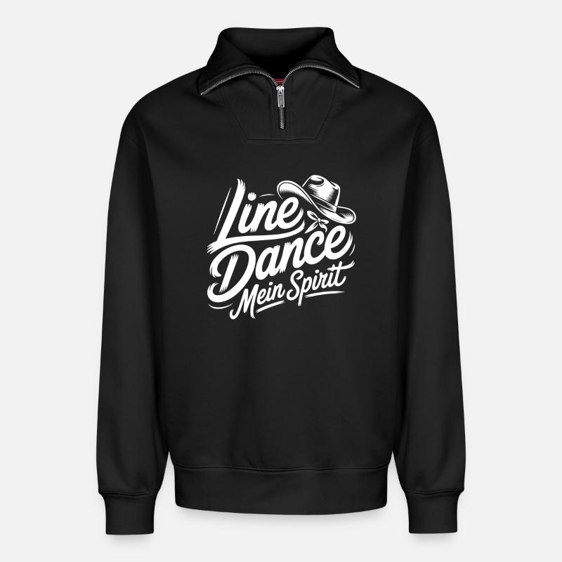 Line Dance Spirit - Relaxed Unisex Organic Half Zip Sweatshirt – von SPREAD - Schwarz
