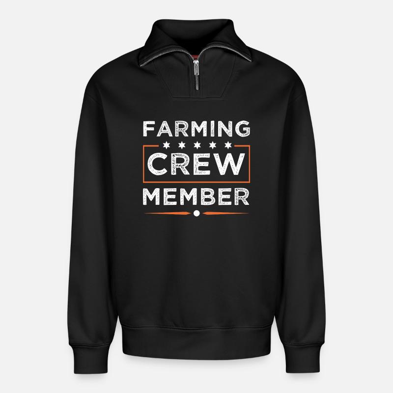 Farming Crew - Relaxed Unisex Organic Half Zip Sweatshirt – von SPREAD - Schwarz
