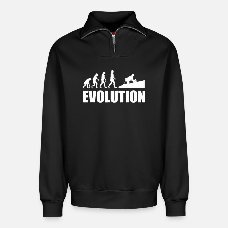 Evolution to Innovation - Relaxed Unisex Organic Half Zip Sweatshirt – by SPREAD - black