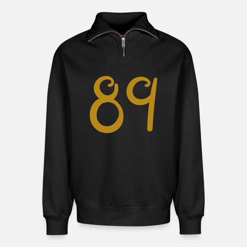 89 - Relaxed Unisex Organic Half Zip Sweatshirt – von SPREAD - Schwarz