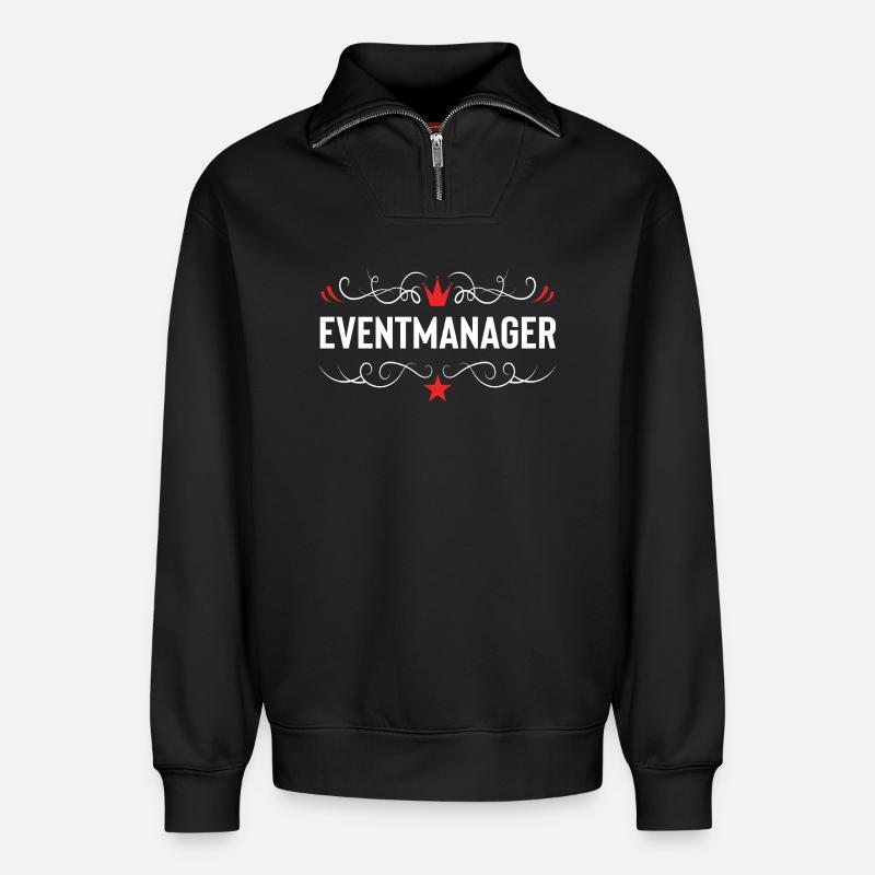 Event Manager - Relaxed Unisex Organic Half Zip Sweatshirt – by SPREAD - black