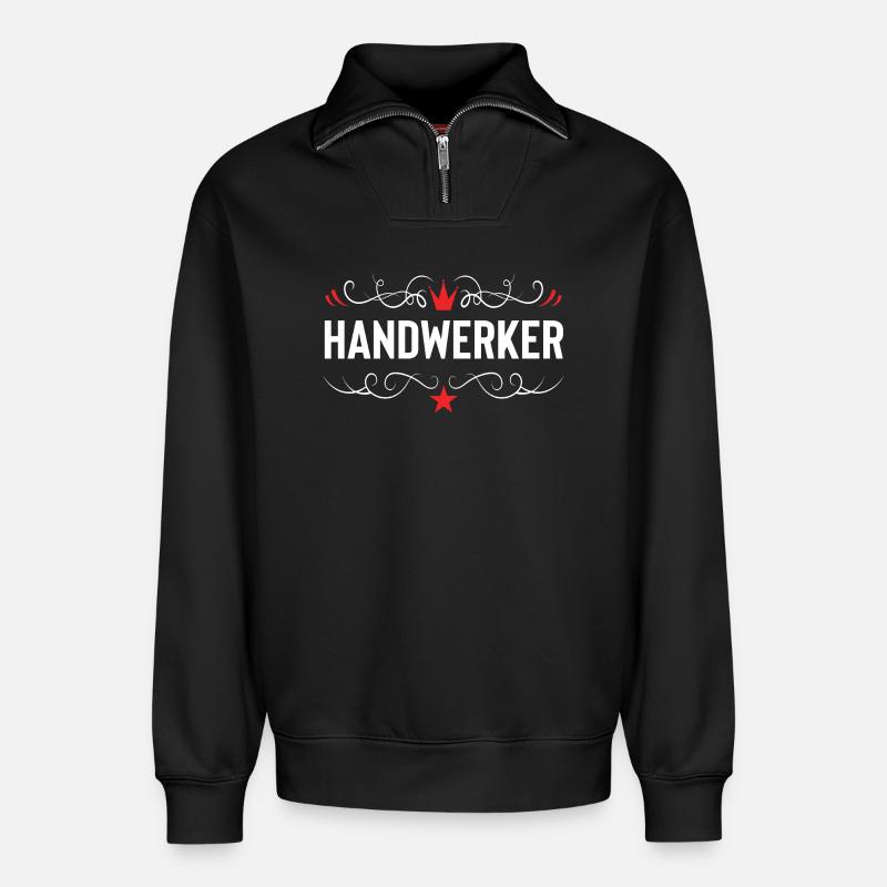 Handwerker Beruf - Relaxed Unisex Organic Half Zip Sweatshirt – von SPREAD - Schwarz