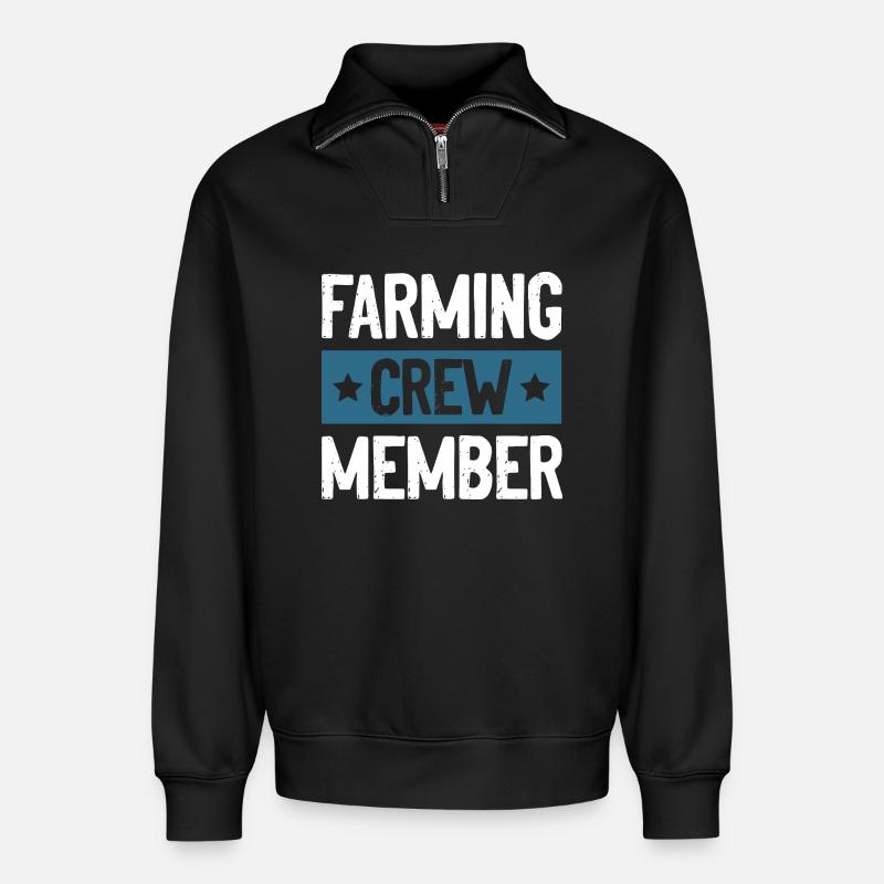 Farming Crew - Relaxed Unisex Organic Half Zip Sweatshirt – von SPREAD - Schwarz