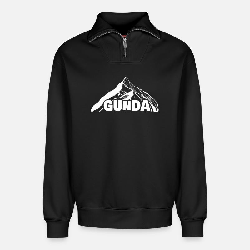 Bergsteigen Gunda - Relaxed Unisex Organic Half Zip Sweatshirt – von SPREAD - Schwarz