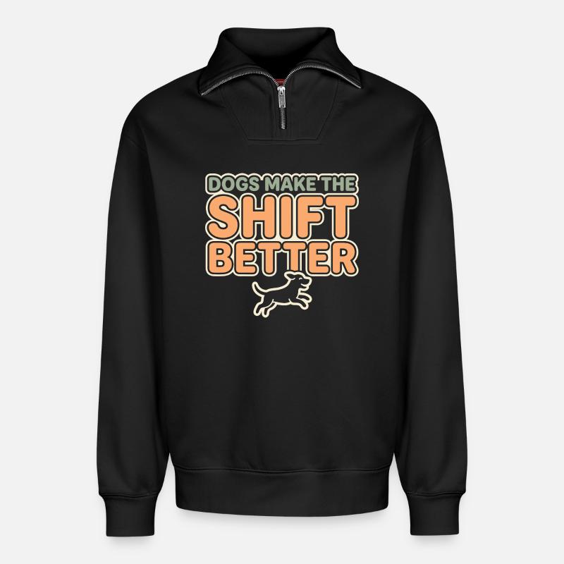 Zwingertechniker, Zwingerassistent, Tierpflege - Relaxed Unisex Organic Half Zip Sweatshirt – von SPREAD - Schwarz