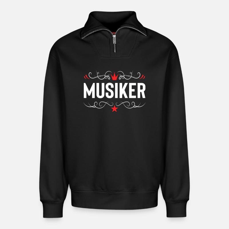 Musiker Beruf - Relaxed Unisex Organic Half Zip Sweatshirt – von SPREAD - Schwarz