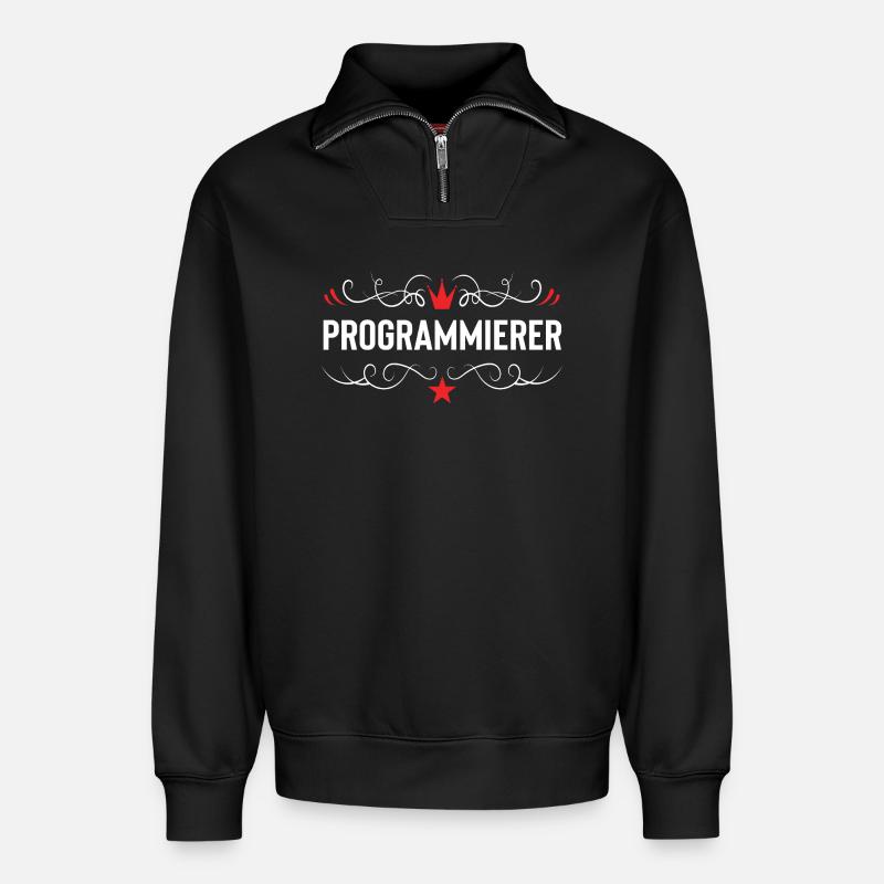 Psychiater Beruf - Relaxed Unisex Organic Half Zip Sweatshirt – von SPREAD - Schwarz