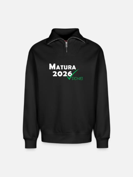 Matura 2026 Done - Relaxed Unisex Organic Half Zip Sweatshirt – von SPREAD - Schwarz