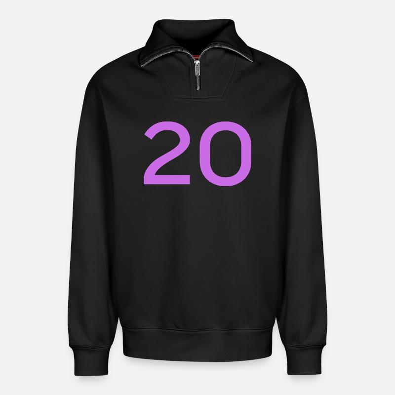 20 - Relaxed Unisex Organic Half Zip Sweatshirt – von SPREAD - Schwarz