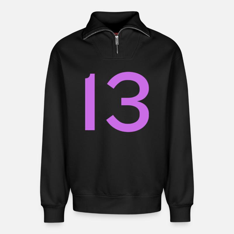 13 - Relaxed Unisex Organic Half Zip Sweatshirt – von SPREAD - Schwarz