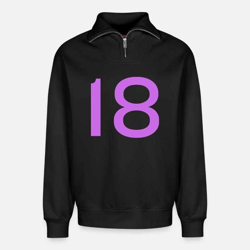 18 - Sweat unisexe décontracté en coton biologique à demi-zip – de SPREAD - noir