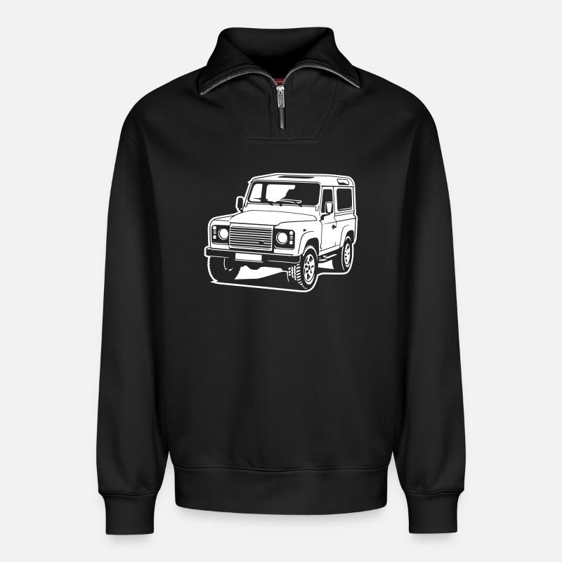 Defender (Difference Image) - Relaxed Unisex Organic Half Zip Sweatshirt – by SPREAD - black