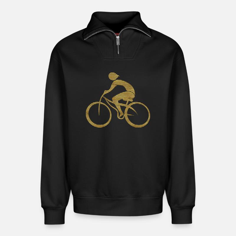 Radfahrer - Relaxed Unisex Organic Half Zip Sweatshirt – von SPREAD - Schwarz