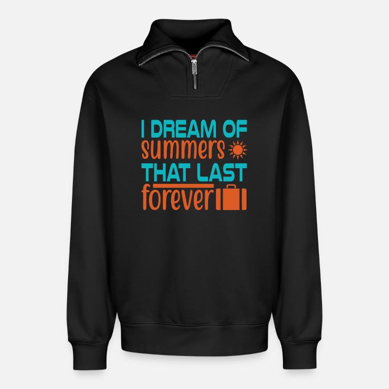 Dream of summer forever - Relaxed Unisex Organic Half Zip Sweatshirt – von SPREAD - Schwarz