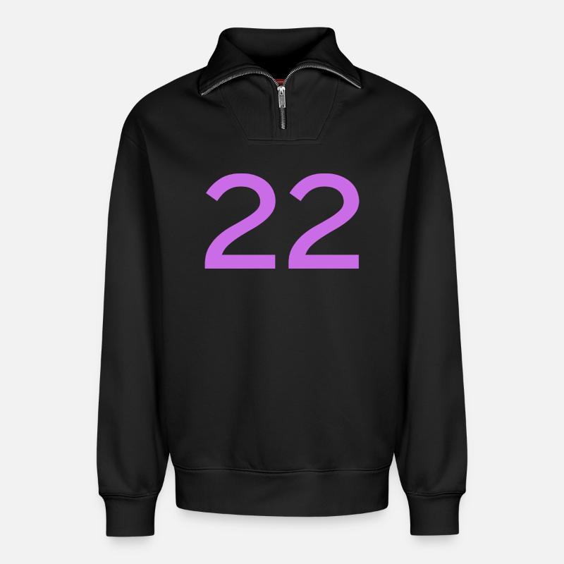 22 - Sweat unisexe décontracté en coton biologique à demi-zip – de SPREAD - noir
