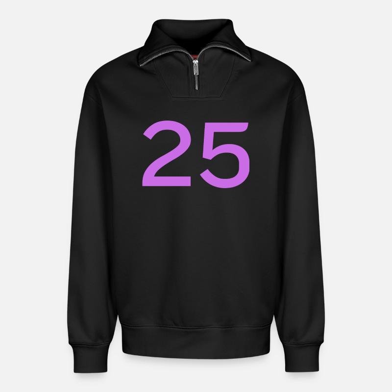 25 - Relaxed Unisex Organic Half Zip Sweatshirt – by SPREAD - black