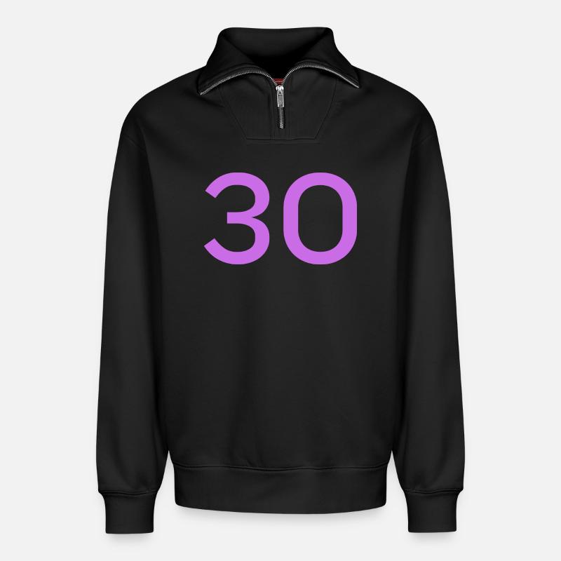 30 - Relaxed Unisex Organic Half Zip Sweatshirt – by SPREAD - black