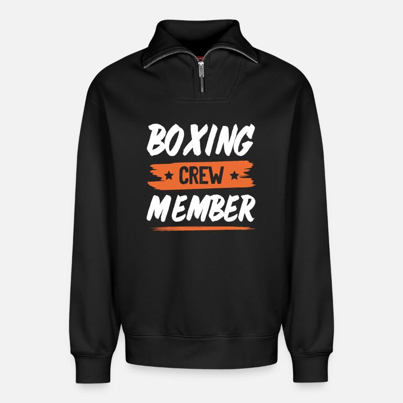 Breakdance Crew - Relaxed Unisex Organic Half Zip Sweatshirt – by SPREAD - black