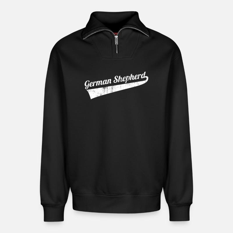 German Shepherd - Relaxed Unisex Organic Half Zip Sweatshirt – von SPREAD - Schwarz