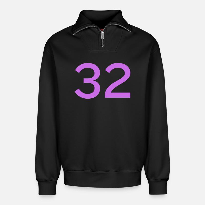 32 - Relaxed Unisex Organic Half Zip Sweatshirt – von SPREAD - Schwarz