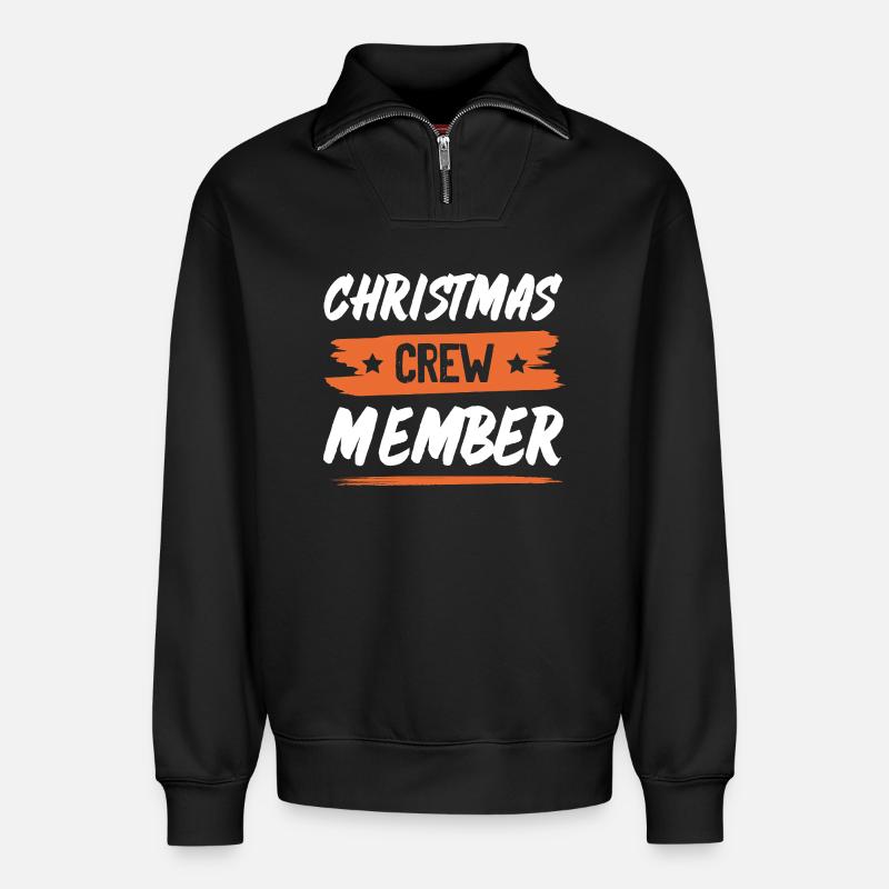 Christmas Crew - Relaxed Unisex Organic Half Zip Sweatshirt – von SPREAD - Schwarz