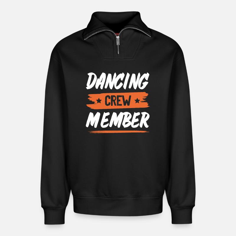 Dancing Crew - Relaxed Unisex Organic Half Zip Sweatshirt – by SPREAD - black