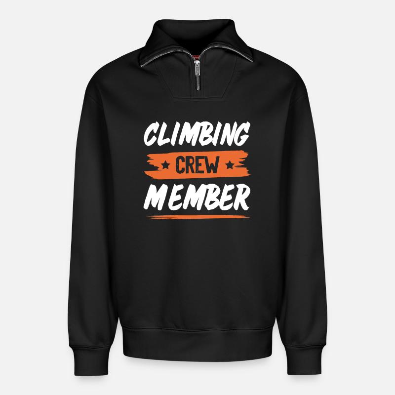 Climbing Crew - Relaxed Unisex Organic Half Zip Sweatshirt – von SPREAD - Schwarz