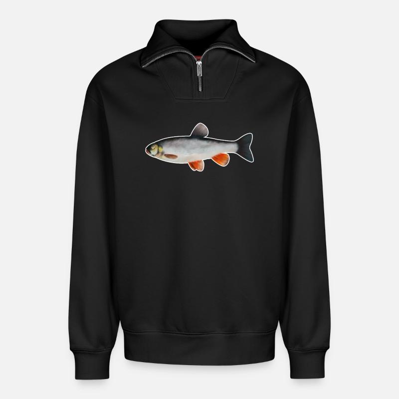 Döbel . 1 - Relaxed Unisex Organic Half Zip Sweatshirt – von SPREAD - Schwarz