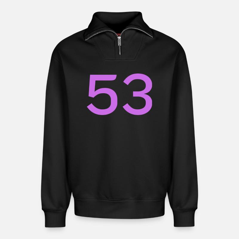 53 - Relaxed Unisex Organic Half Zip Sweatshirt – von SPREAD - Schwarz