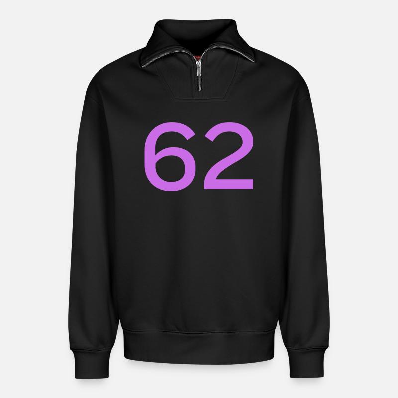 62 - Relaxed Unisex Organic Half Zip Sweatshirt – von SPREAD - Schwarz