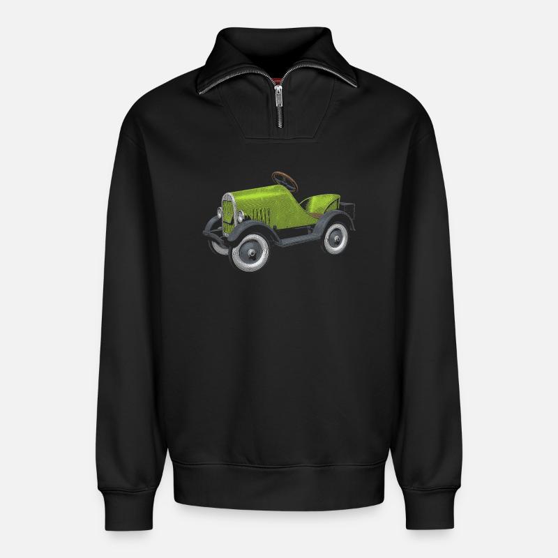 Caisse à savon - Sweat unisexe décontracté en coton biologique à demi-zip – de SPREAD - noir