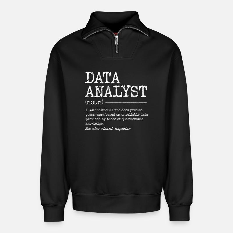 Data Analyst Meme Tee - Relaxed Unisex Organic Half Zip Sweatshirt – by SPREAD - black