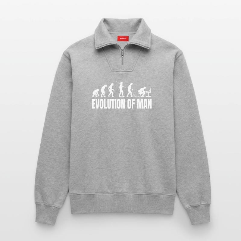 Evolution of Programmer IT Computer Coder Relaxed Unisex Organic Half Zip Sweatshirt – by SPREAD