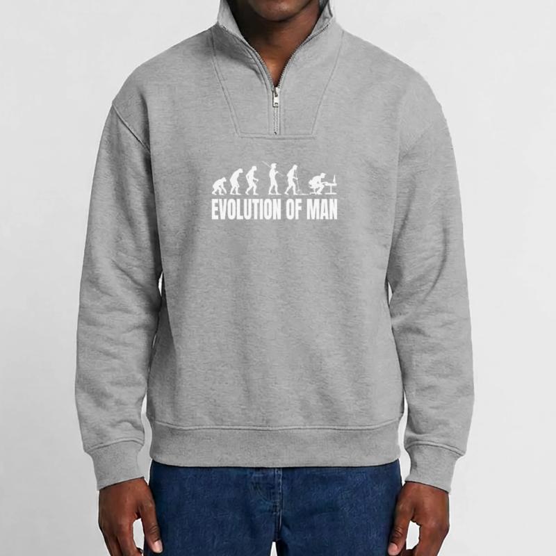 Evolution of Programmierer IT Computer Coder Relaxed Unisex Organic Half Zip Sweatshirt – von SPREAD