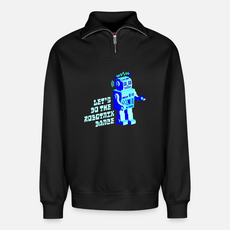 robotnik dance - old school robots - Relaxed Unisex Organic Half Zip Sweatshirt – von SPREAD - Schwarz