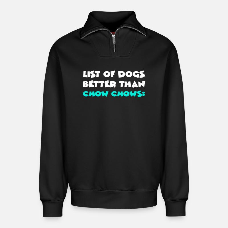 Chow Chow - Relaxed Unisex Organic Half Zip Sweatshirt – von SPREAD - Schwarz